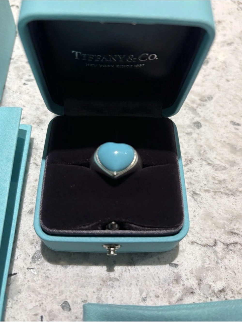 Tiffany & Co. Elsa Peretti Cabochon Heart Ring size 7
